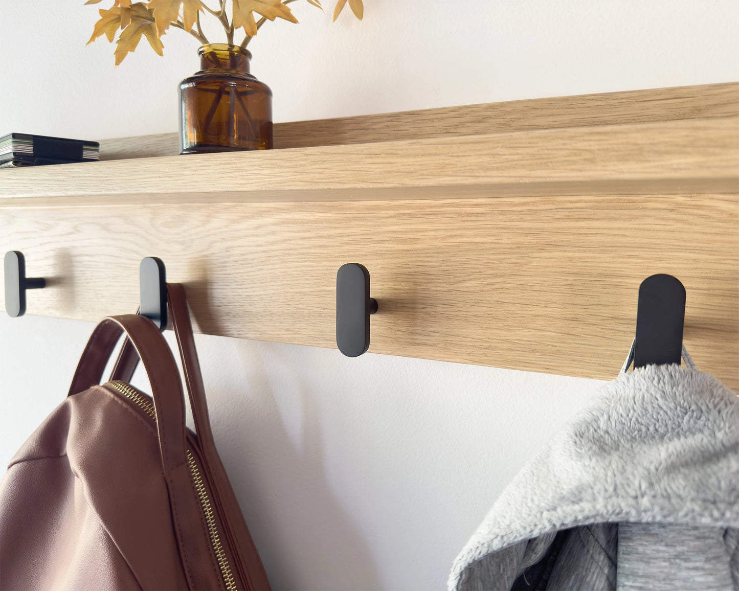 Pickled White Oak Coat Rack