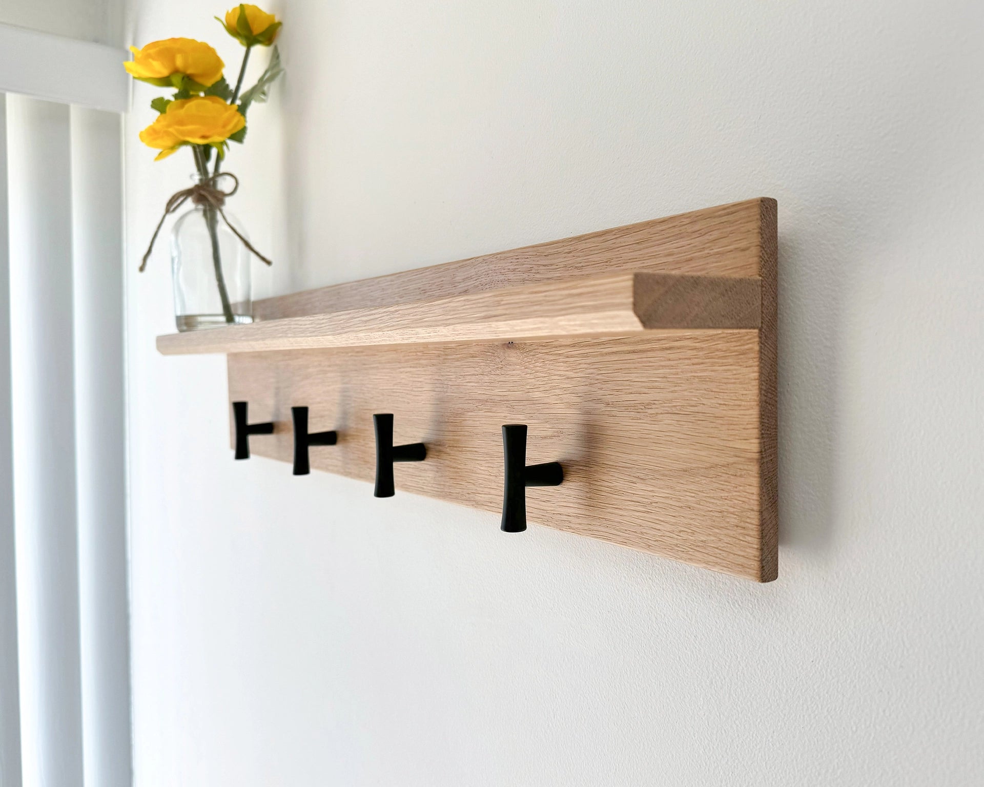 Traditional Oak Entryway Coat Rack – VanBuren Woodcraft
