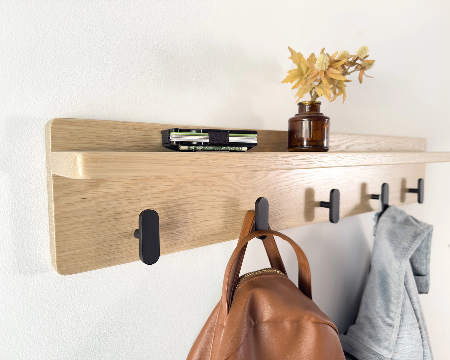 Pickled White Oak Coat Rack