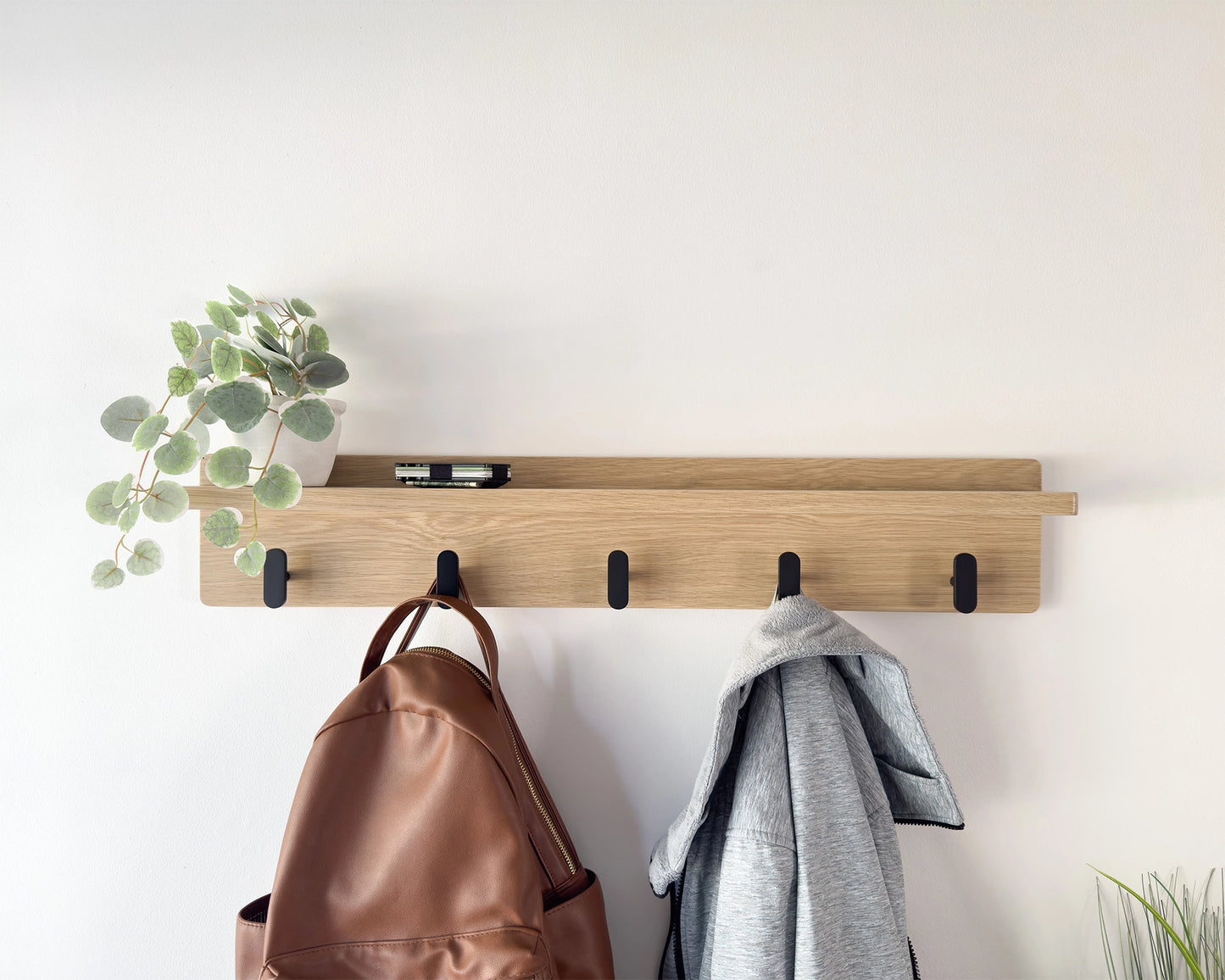 Pickled White Oak Coat Rack