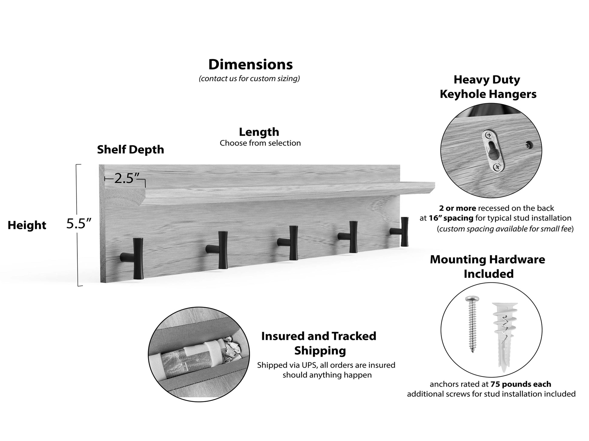 Wall Studs Recessed Coat Hooks Prepac White 60 Contemporary Wall