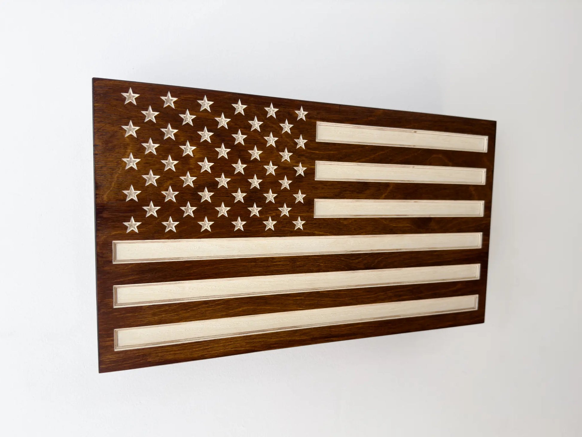 Brown American Flag, Hidden gun cabinet, closed 