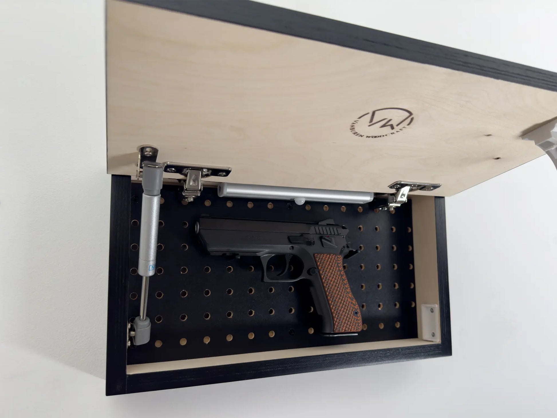 Hidden Gun Cabinet, Angle, Open